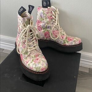 R13 Floral Lace-Up Women's Boots